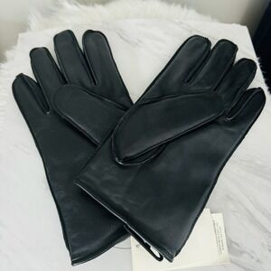 UGG Metisse Tabbed Vent Tech Soft Stretch Leather Gloves, BLACK, Large, NWT